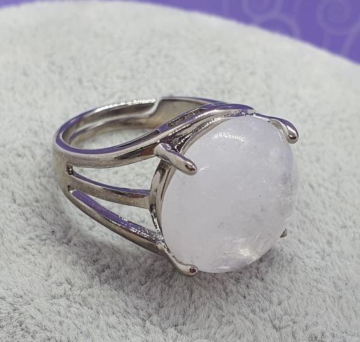 Adjustable Rock Crystal Stone Ring