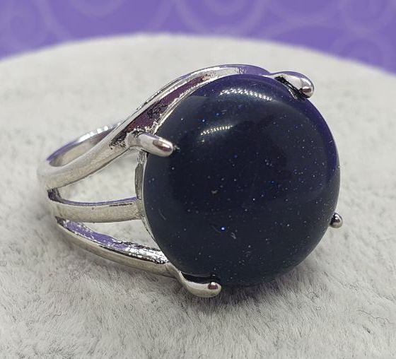 Dragonite Stone Ring, Blue Sandstone Adjustable