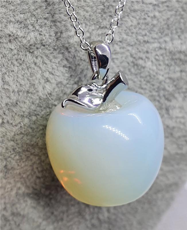Opal Apple 3D Pendant Necklace