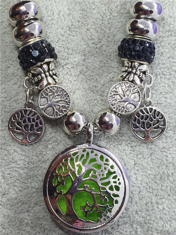 Tree of Life Perfume Holder Necklace with Charms