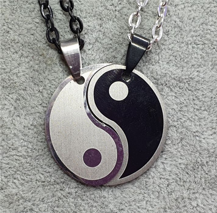 Ying Yang Tao Couple Necklace in Steel