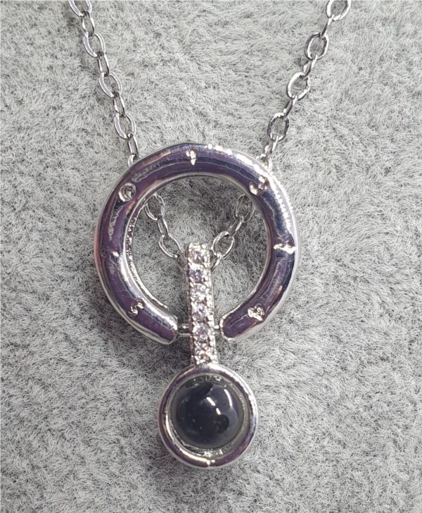 Circle Projector Necklace with "I love you"