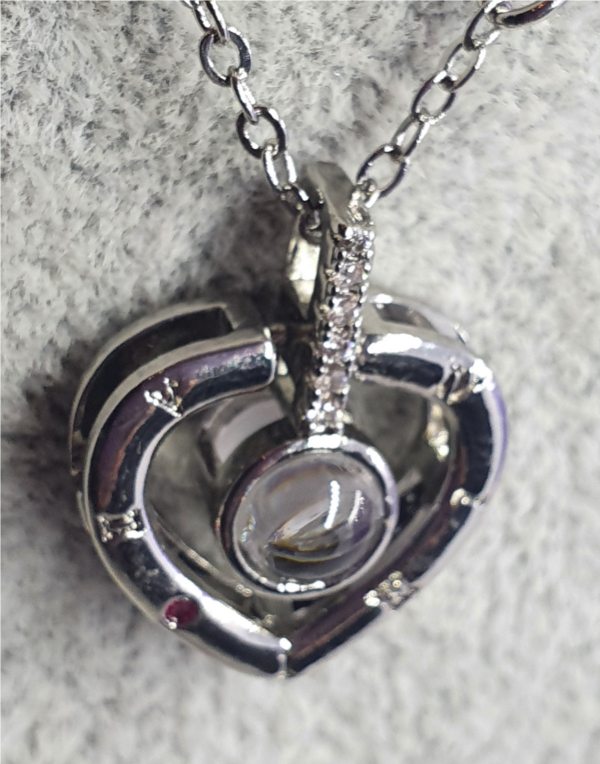 Heart Projector Necklace with "I love you"