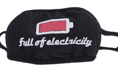 \"Full of Electricity\" Black Dust Mask