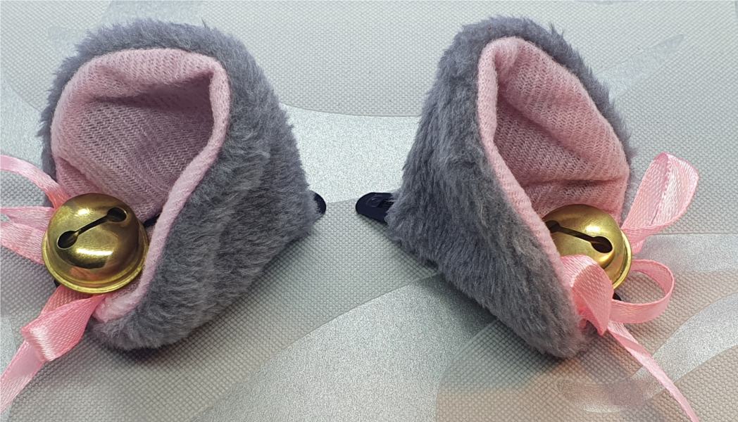 Light Grey Cat Ears with Bell