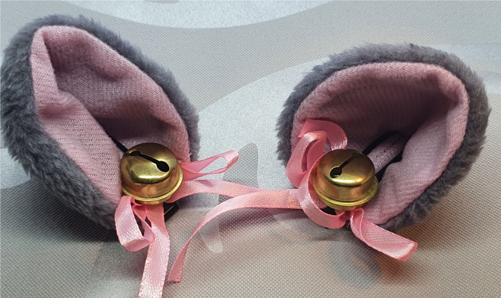Light Grey Cat Ears with Bell
