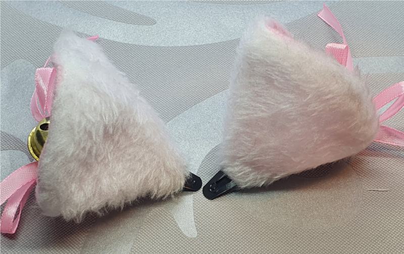 White Cat Ears with Bell